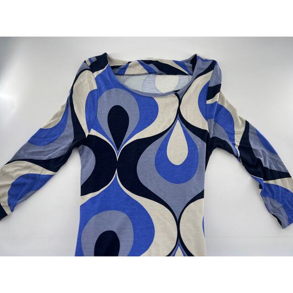 Boden Bodycon Dress Womens Size 8 R Navy Blue Black Knee Length Stretchy Work - Picture 6 of 11